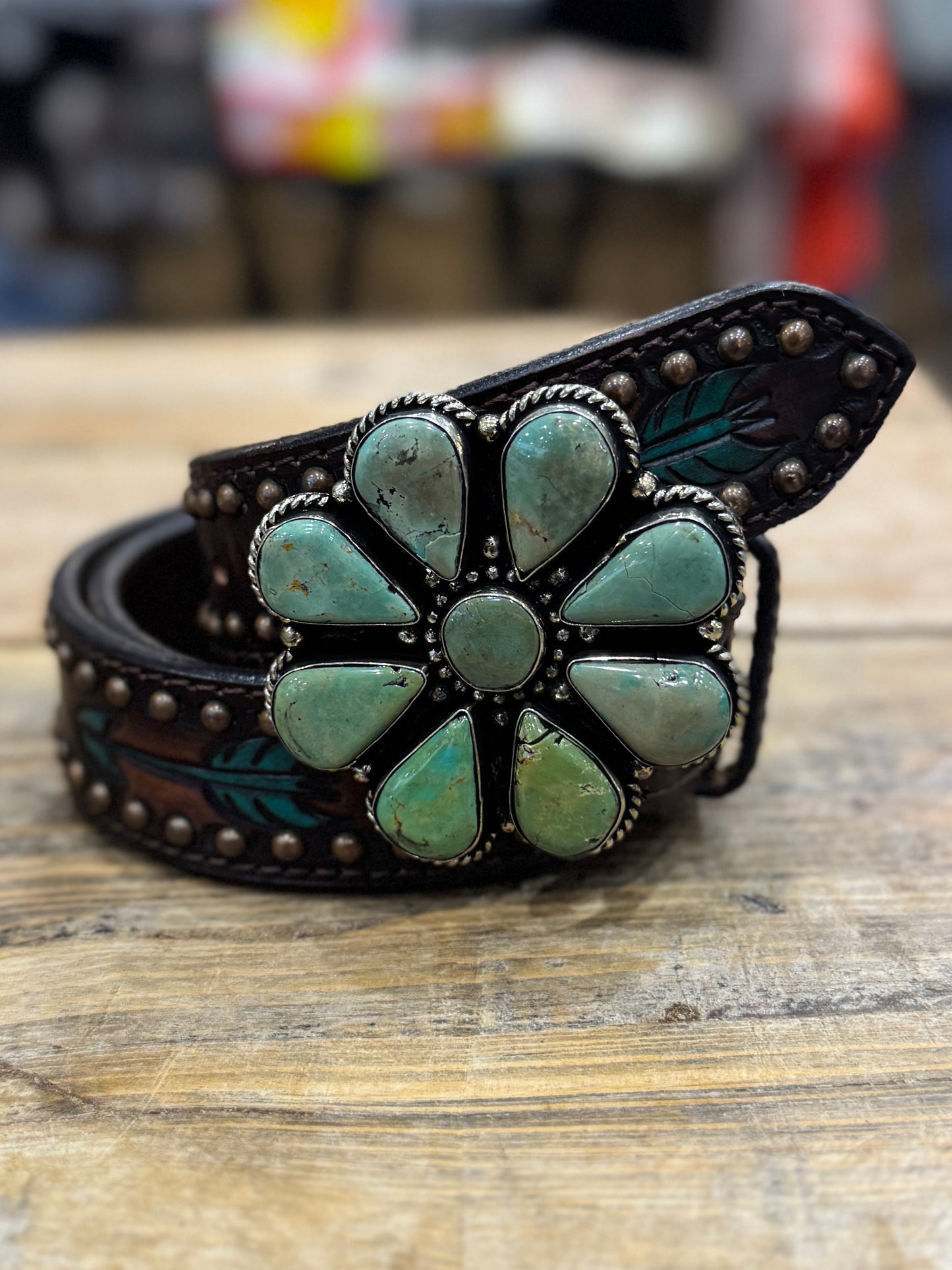 Turquoise Cluster Belt Buckle