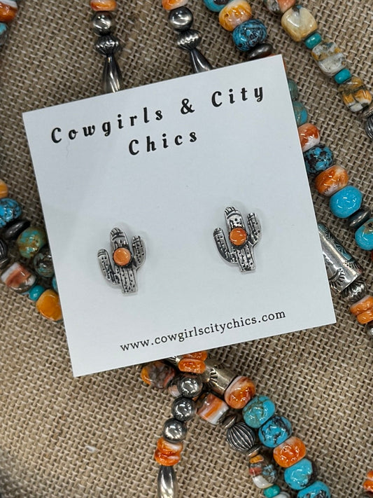 Spiny Oyster Cactus Stud Earrings