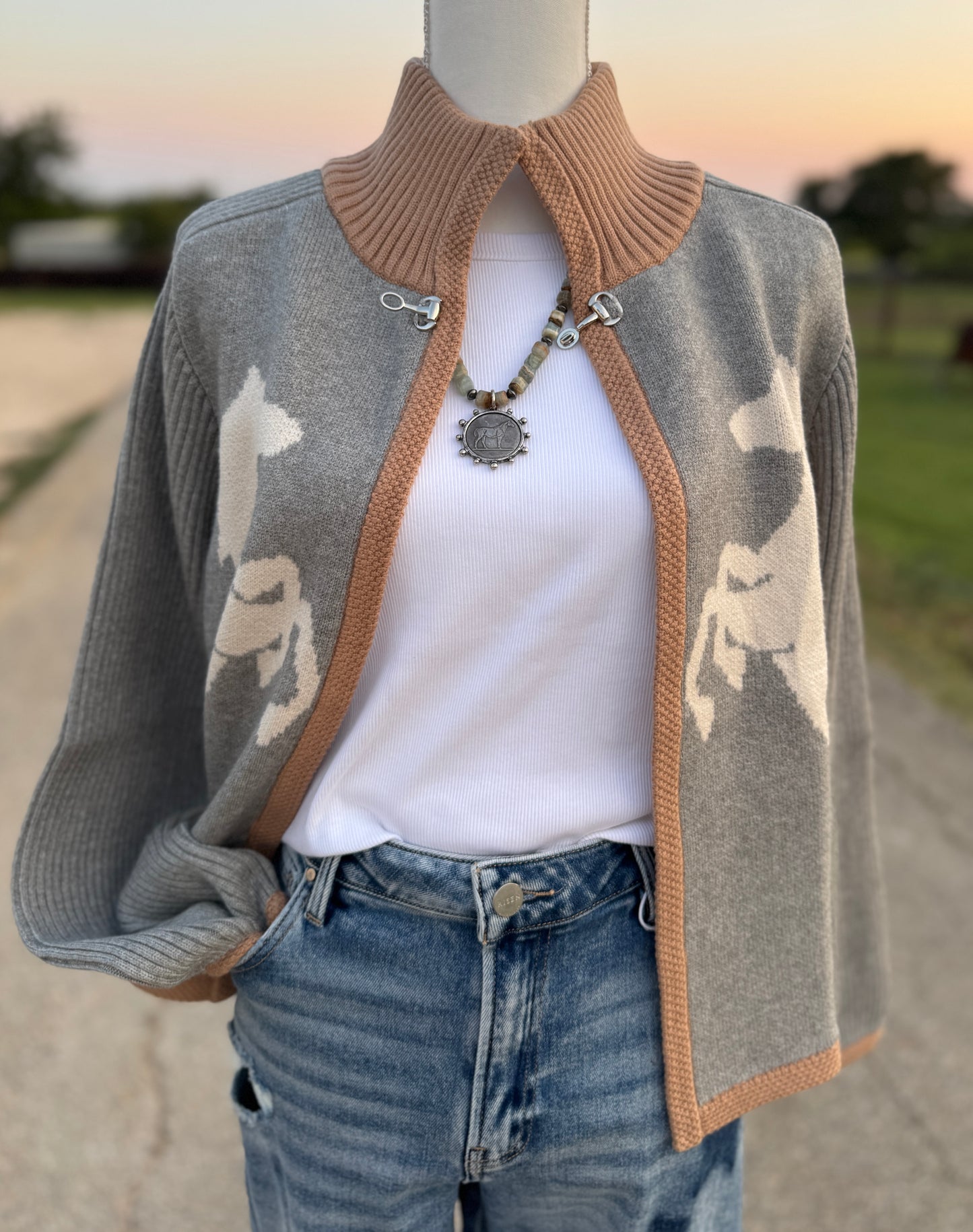 Horse Snaffle Knit Cardigan