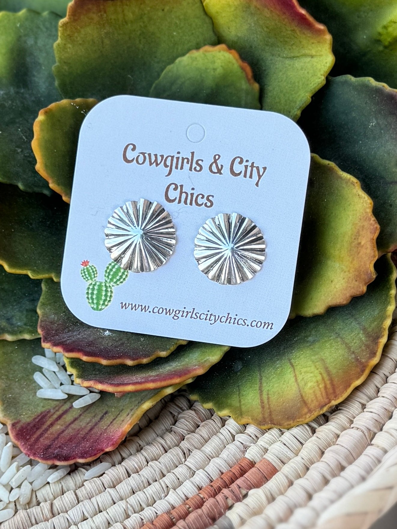 Silver Concho Earrings