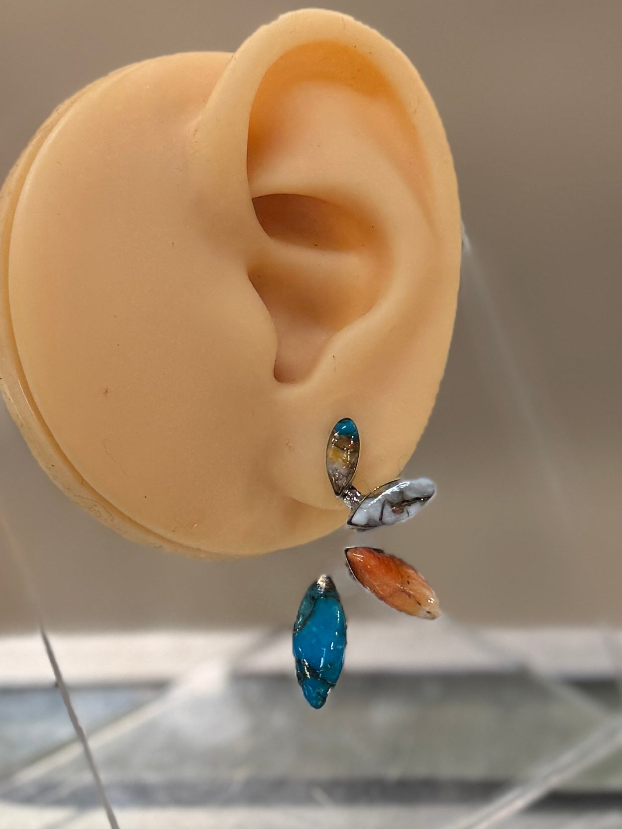 Side Cluster Orange Krush Earrings
