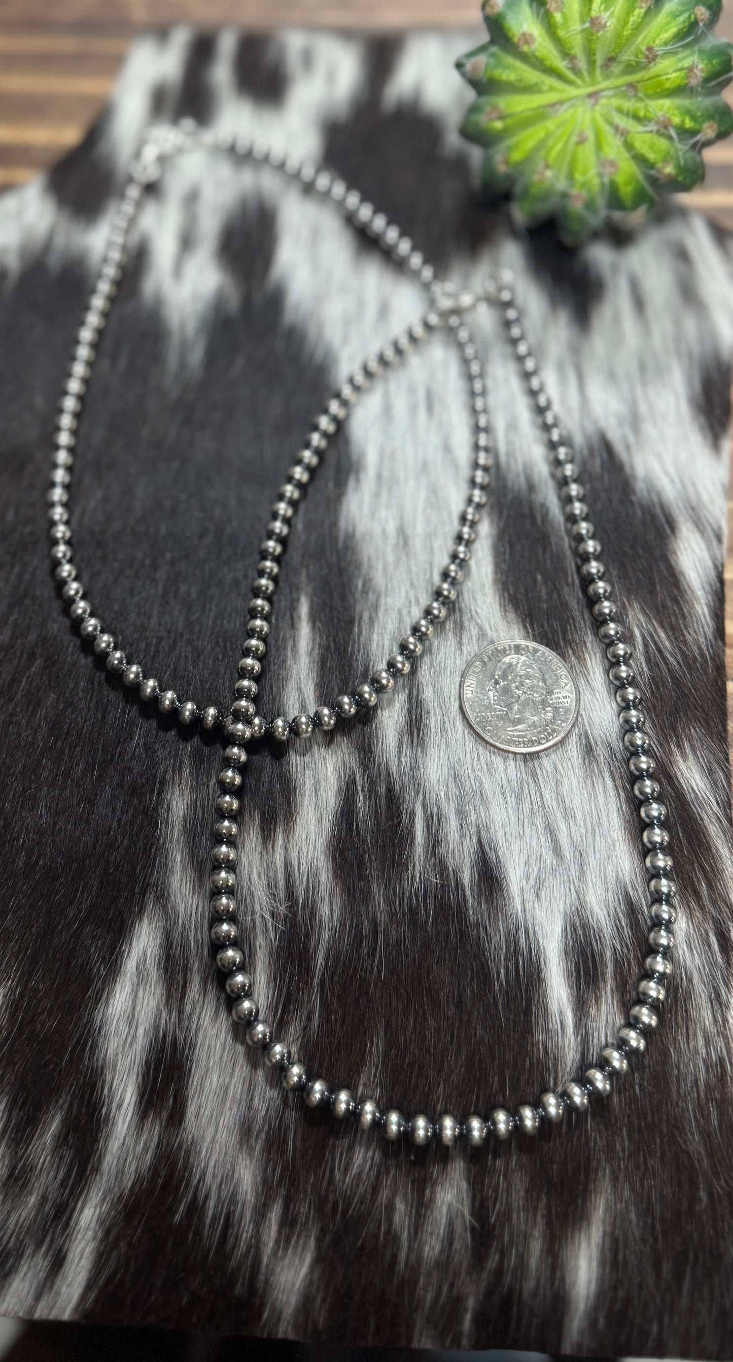5mm Sterling Silver Navajo Pearl Necklace