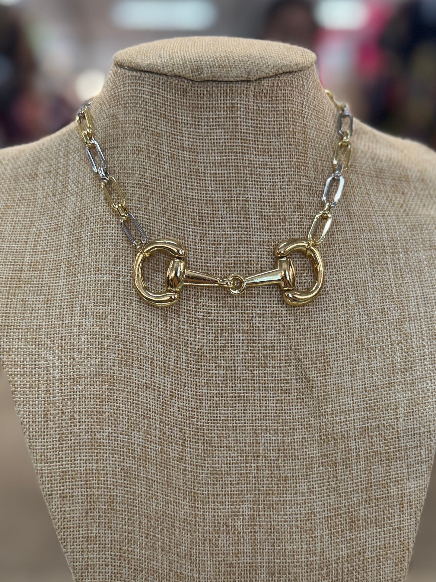 Snaffle Two-Tone Necklace