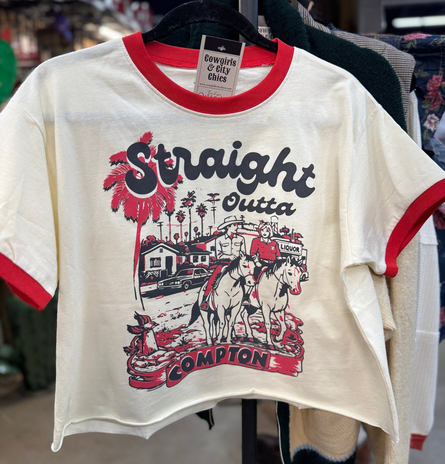 90’s Compton Ringer Tee - Cowgirls & City Chics