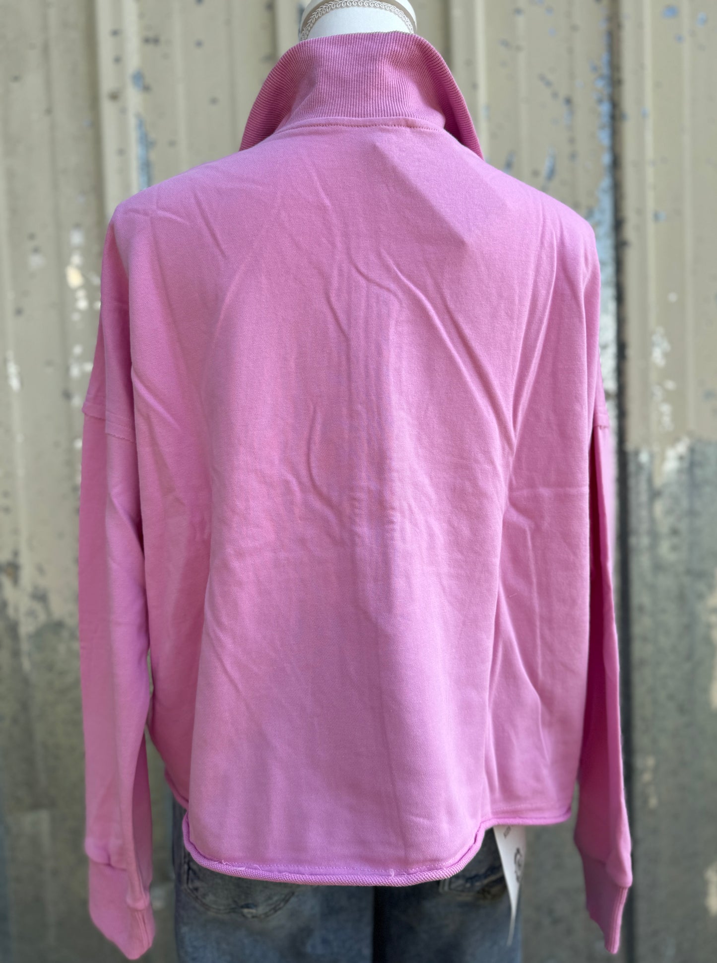 Pink Quarter Zip Sweatshirt