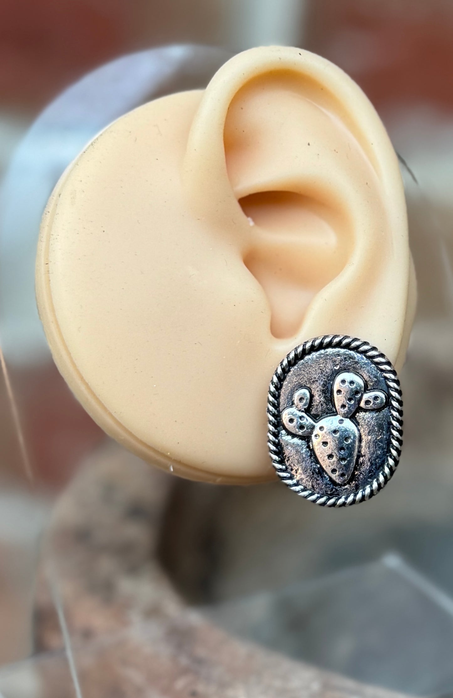 Stamped Cactus Earrings