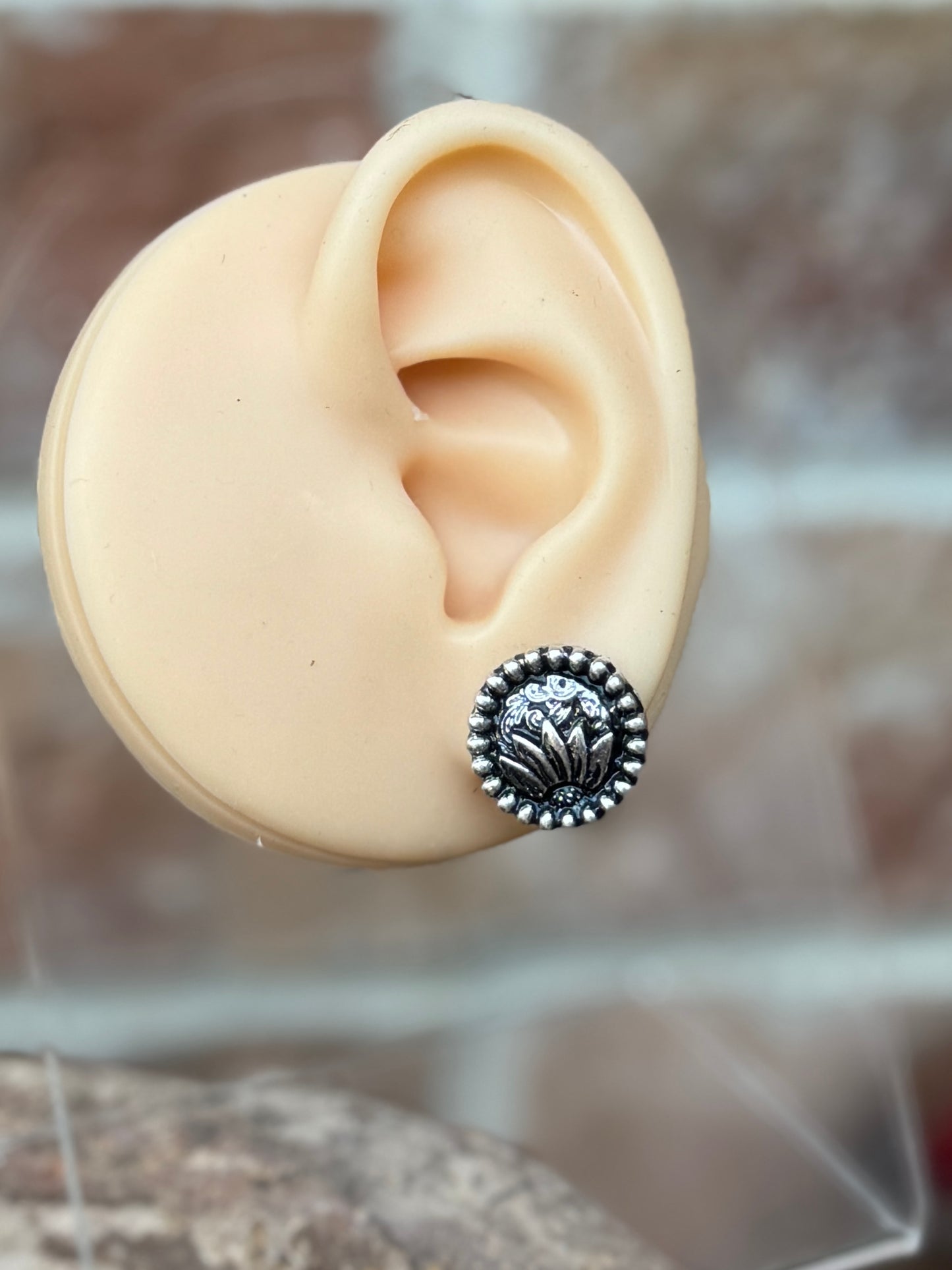 Round Tooled Stamped Earrings