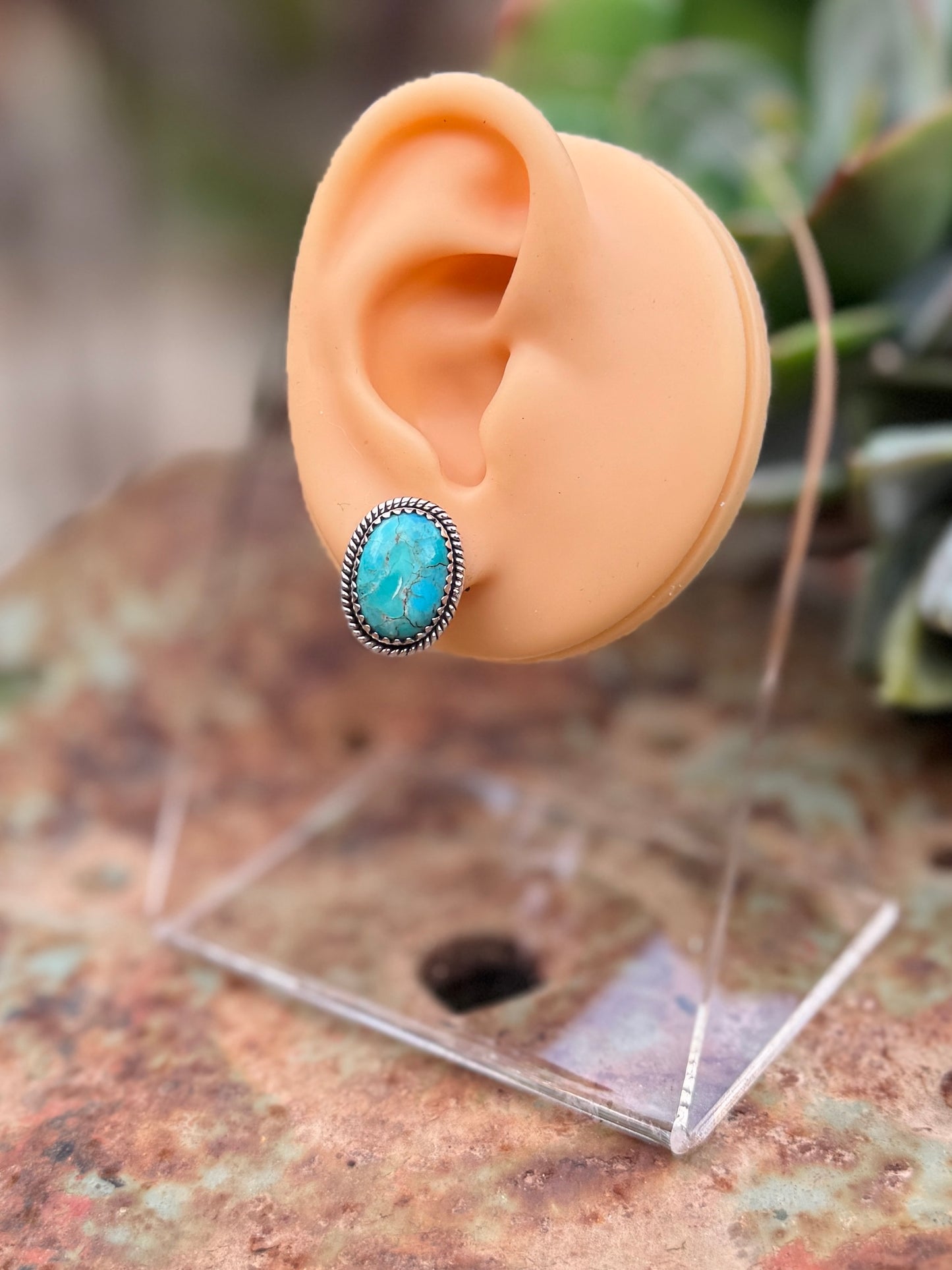 Turquoise Oval Sterling Studs