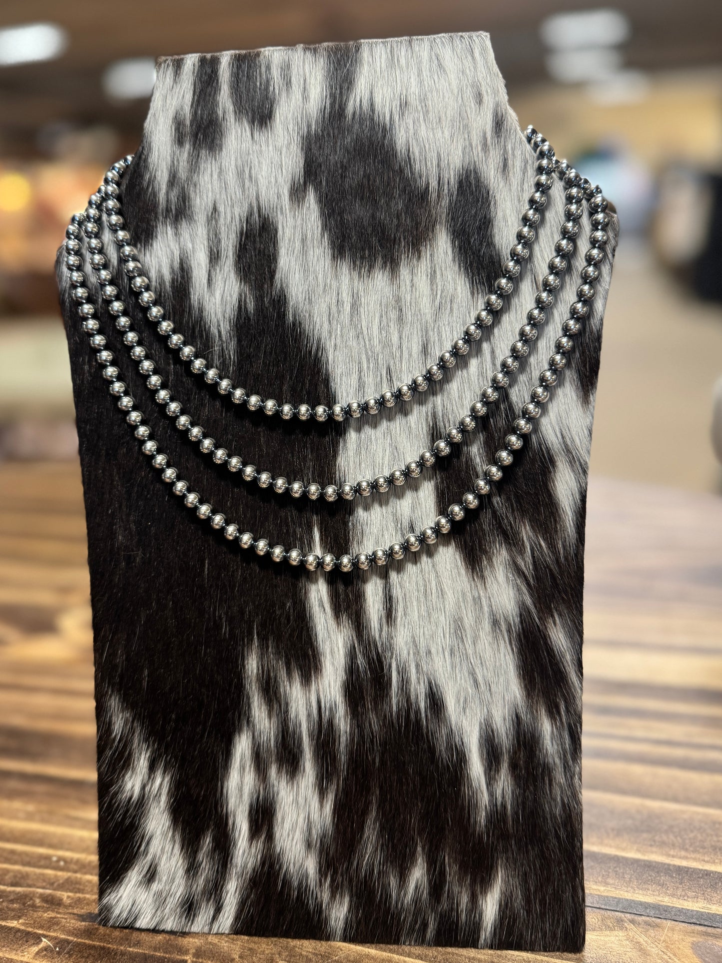 6mm Sterling Silver Navajo Pearl Necklace