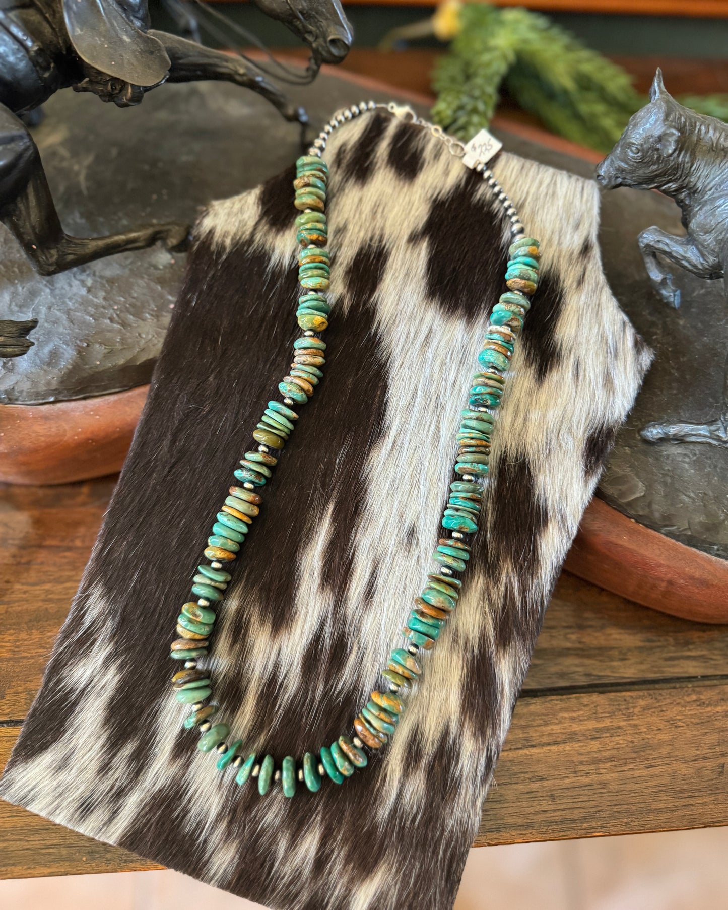 {Green} Kingman Disc Layered Necklace
