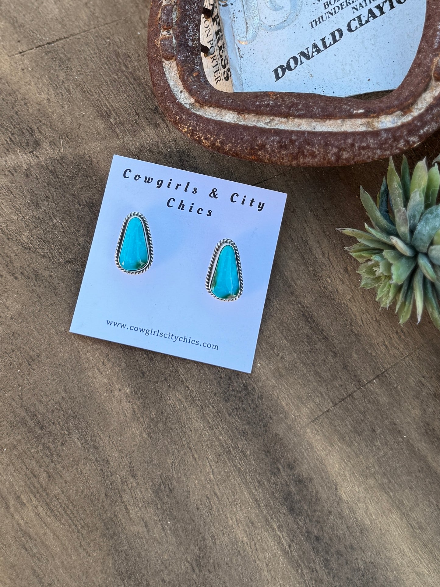 {Alice} Kingman Silver Studs