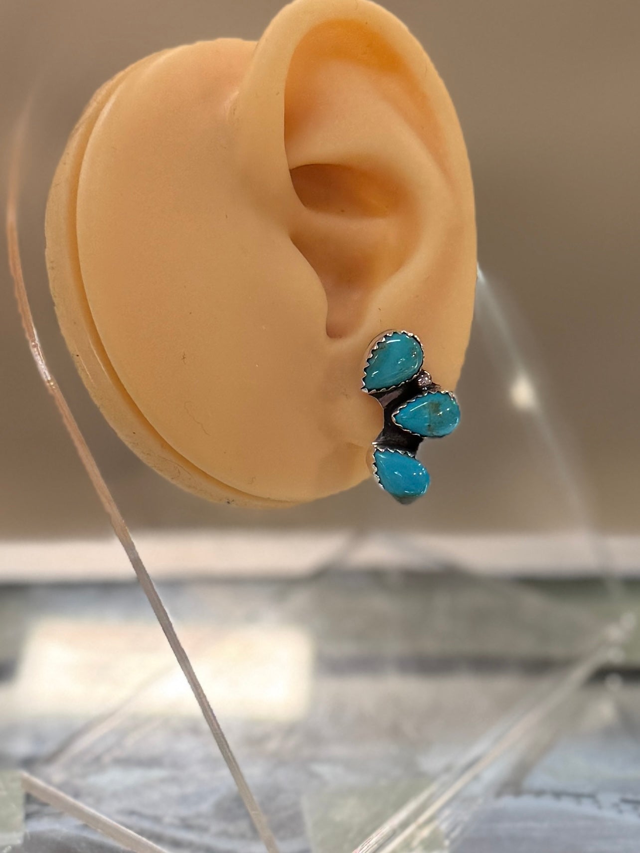 Kingman Teardrop Side Cluster Earring