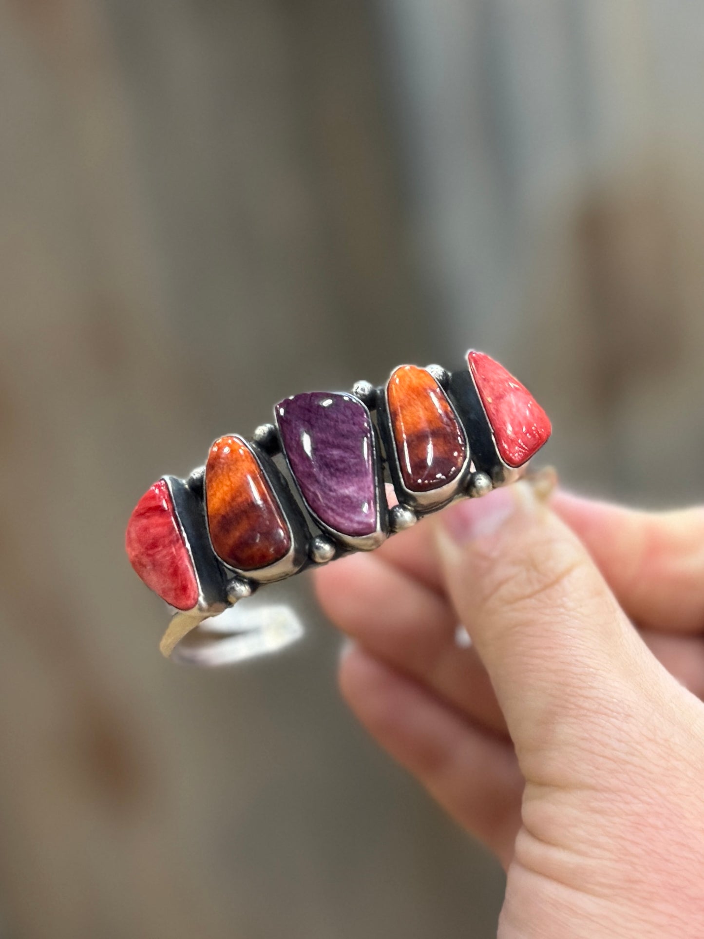 5 Stone Multi-Spiny Stone Cuff