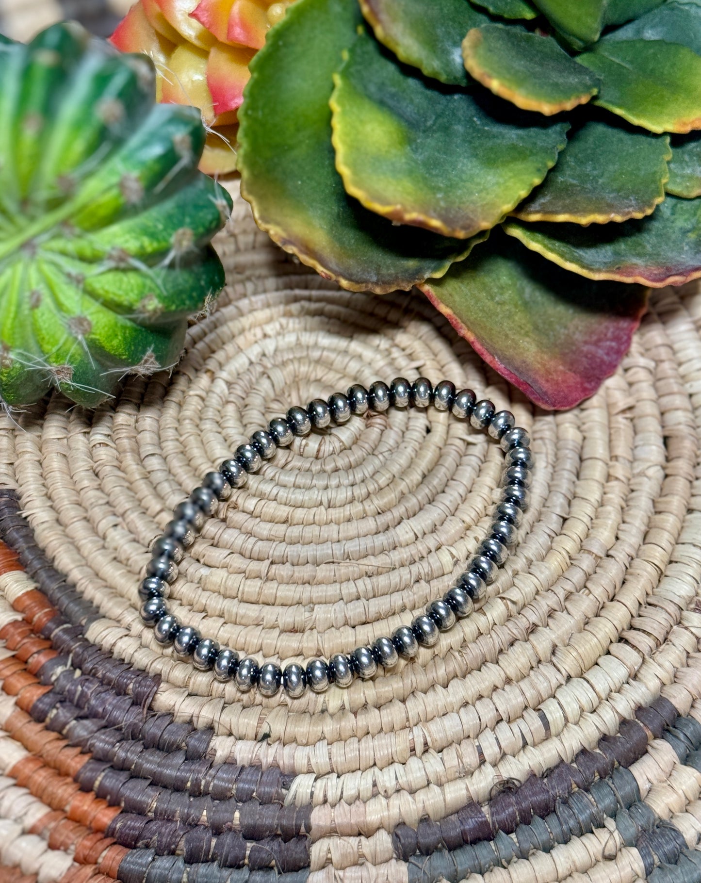 {Blue Bonnet} 6mm Rondelle-Spacer Pearl Bracelet
