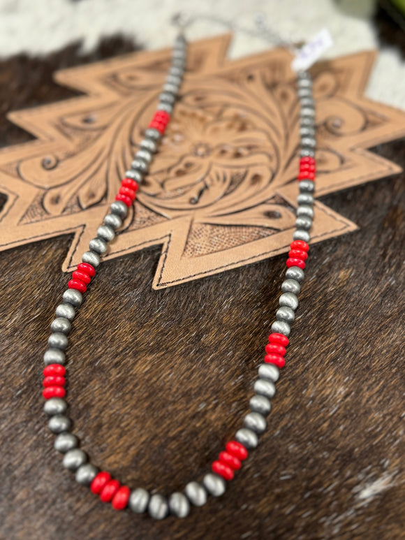 {Lipstick} Navajo Pearl Necklace
