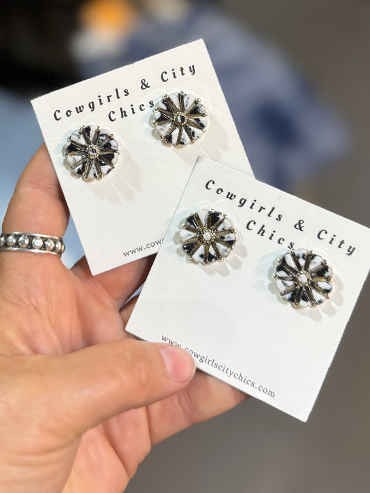 White Buffalo Cluster Post Earrings