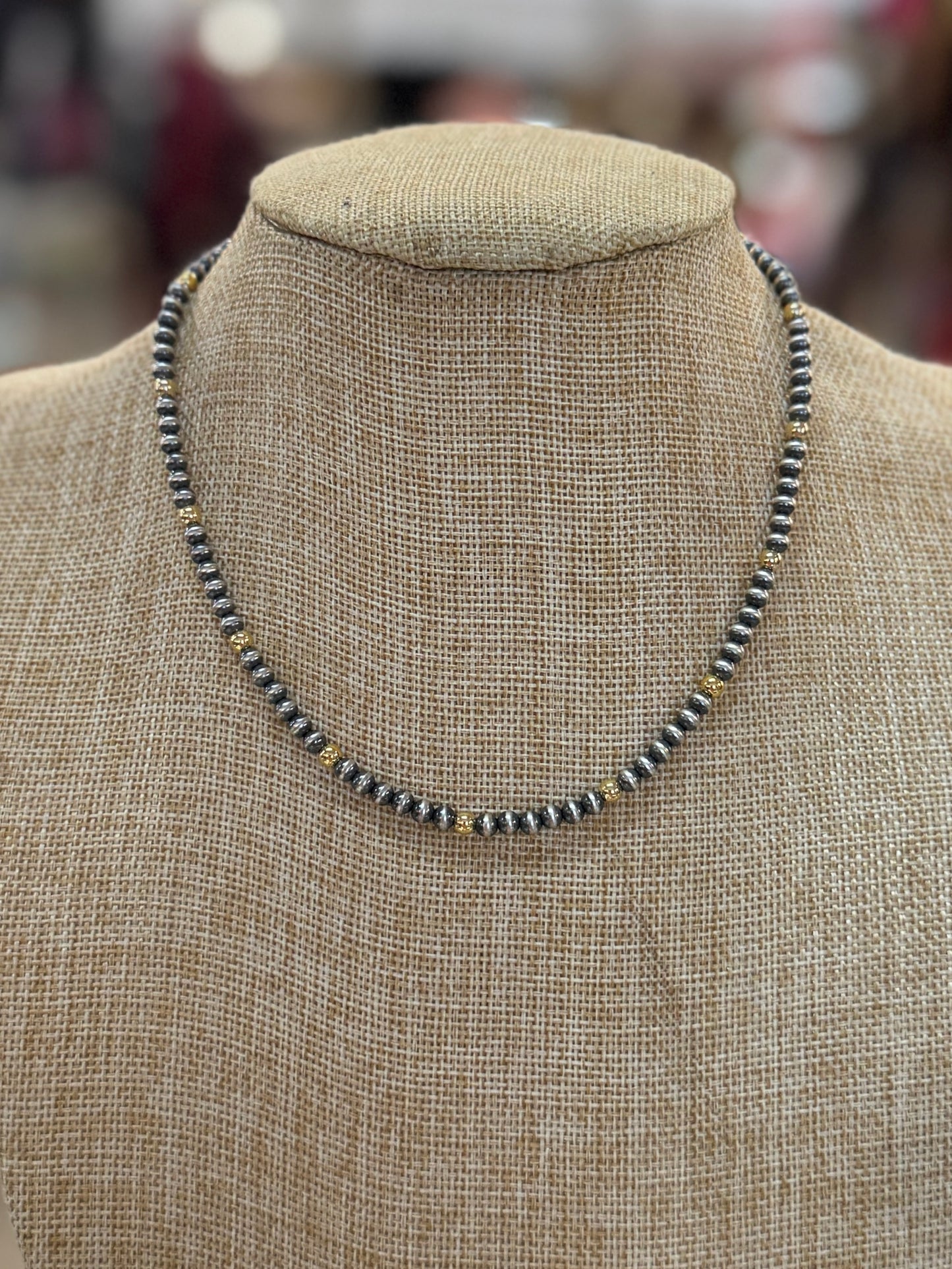 {Bowie} Gold & Silver Pearl Necklace