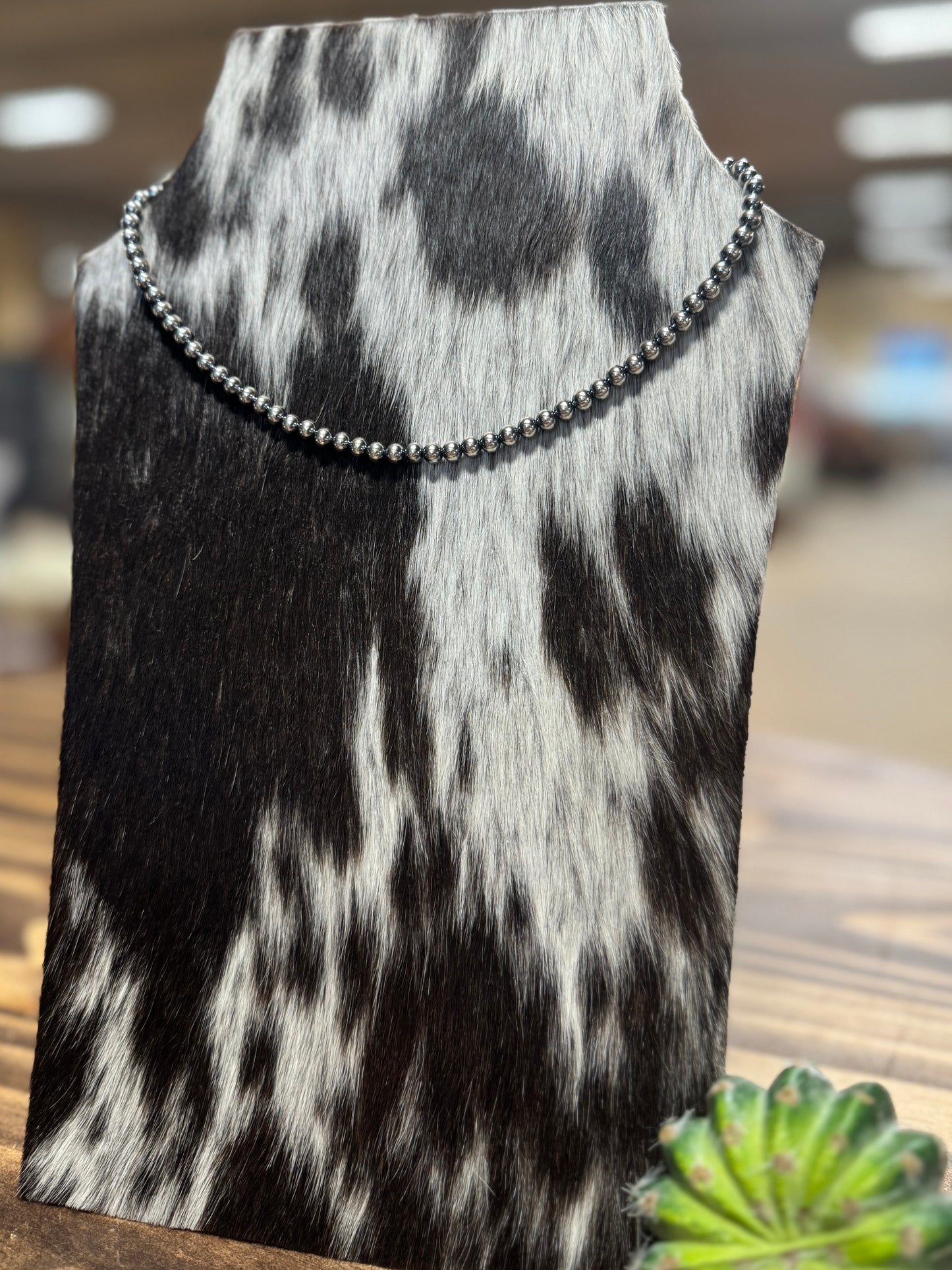 5mm Sterling Silver Navajo Pearl Necklace
