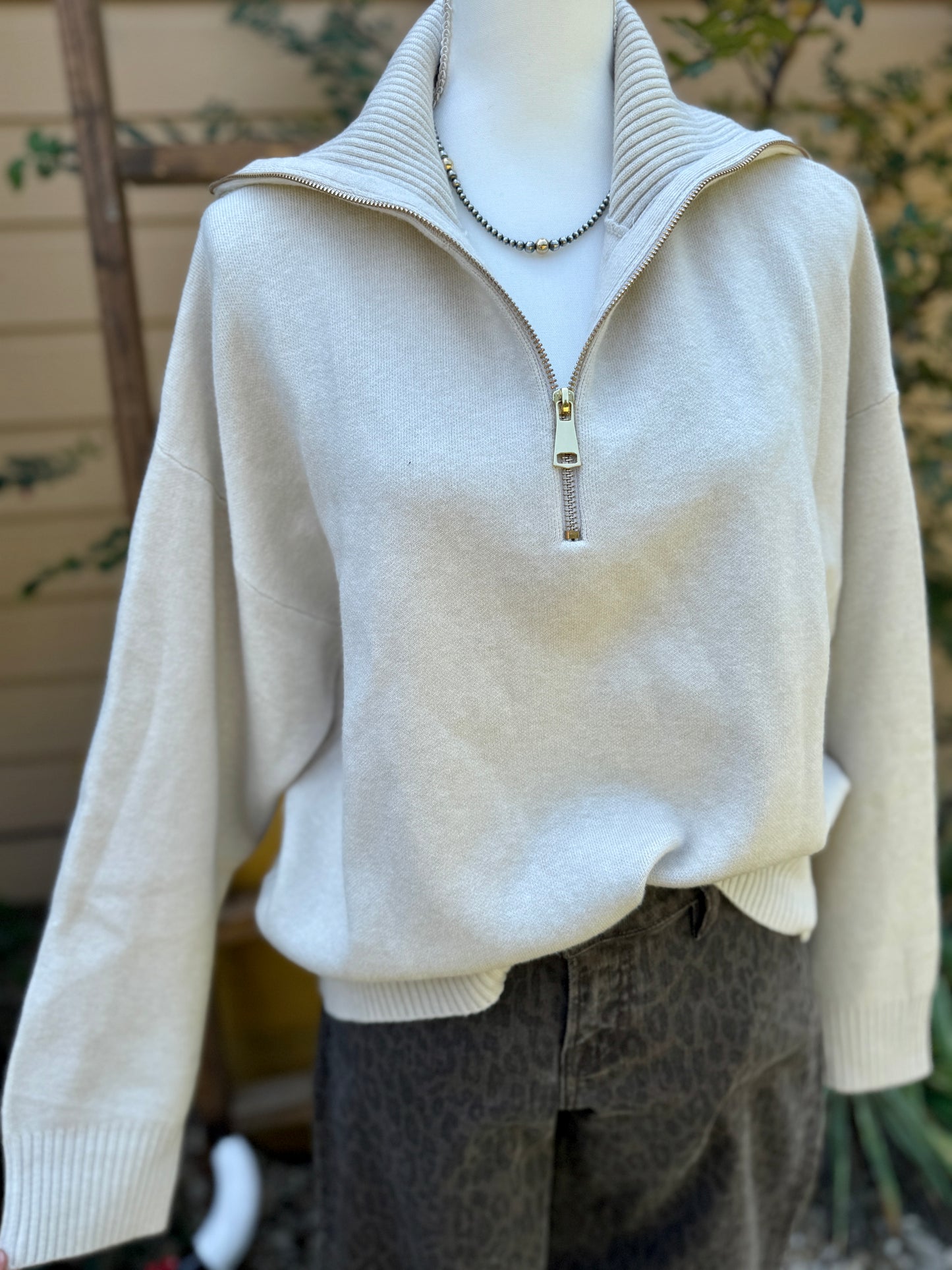 Quarter Zip Collared Sweater
