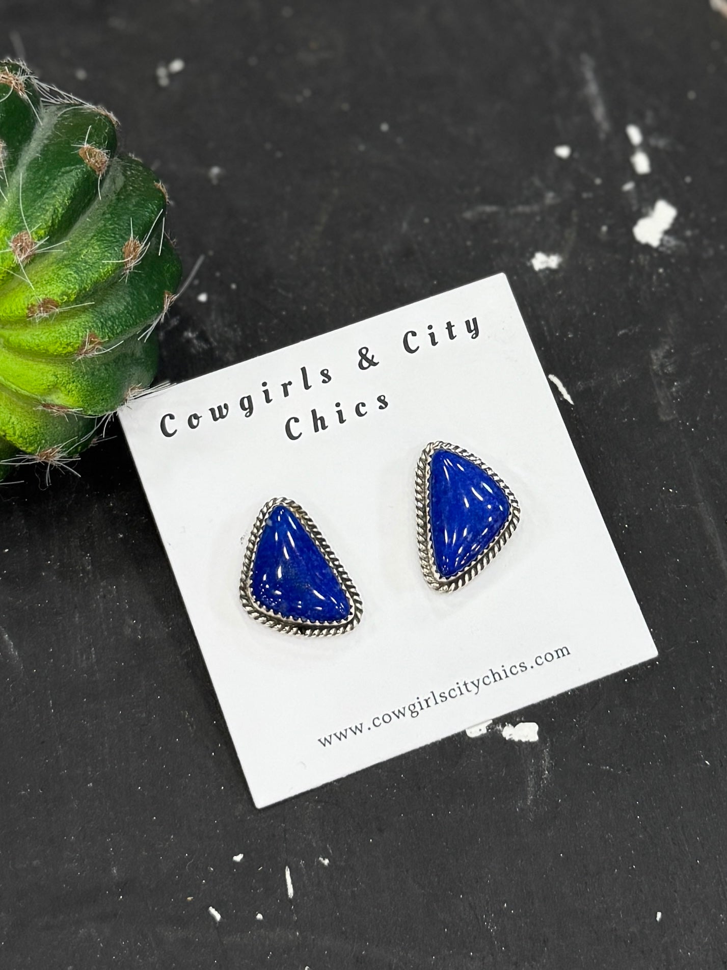 Lapis {Blue Jean} Stud Earrings