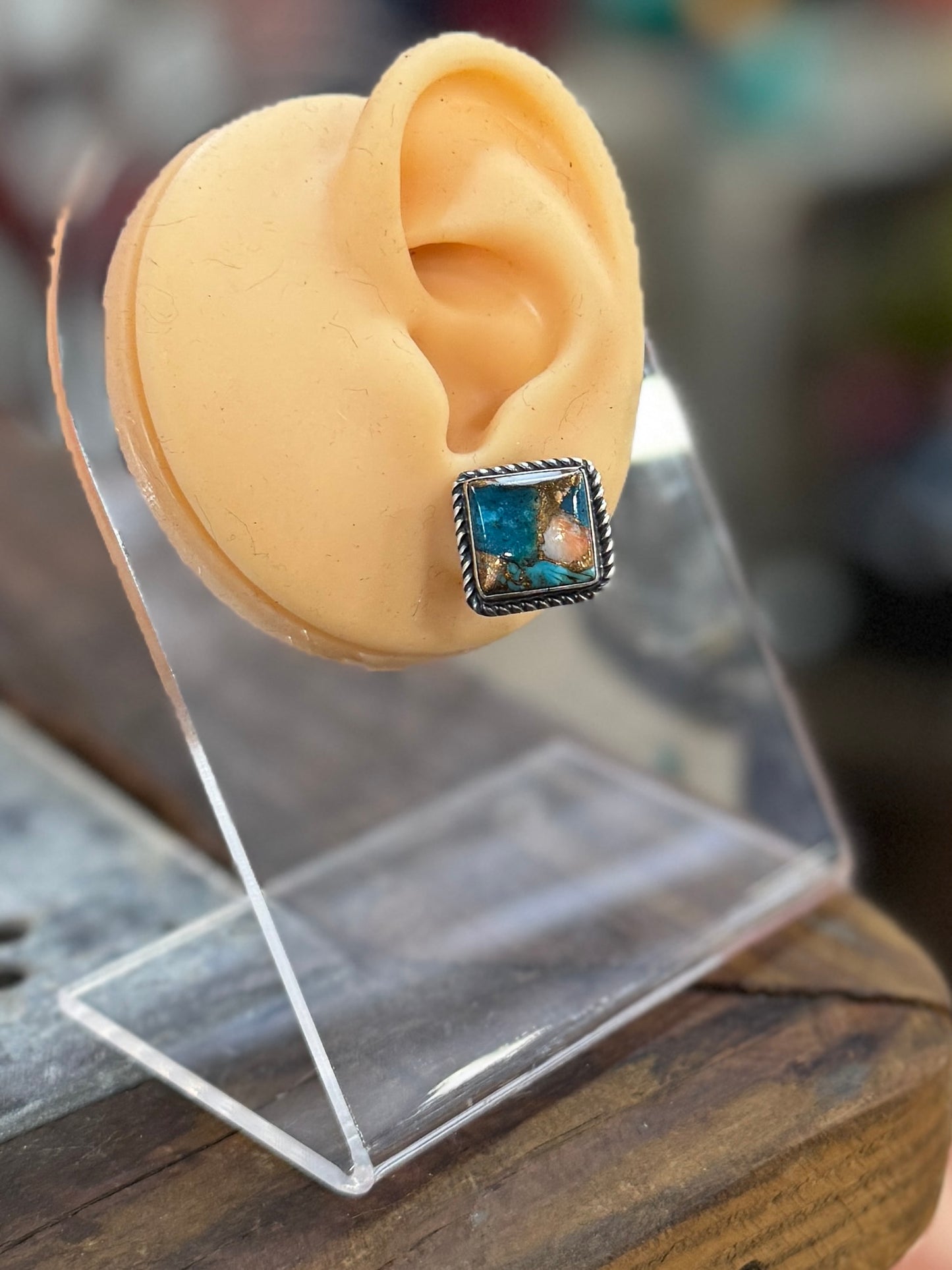 Orange Crush Square Earrings