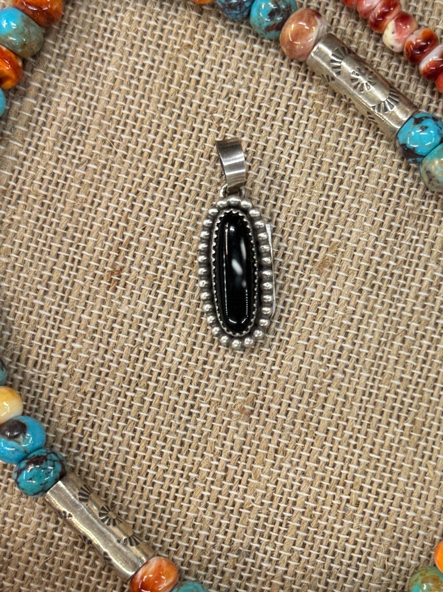 Black Onyx Silver Pendent