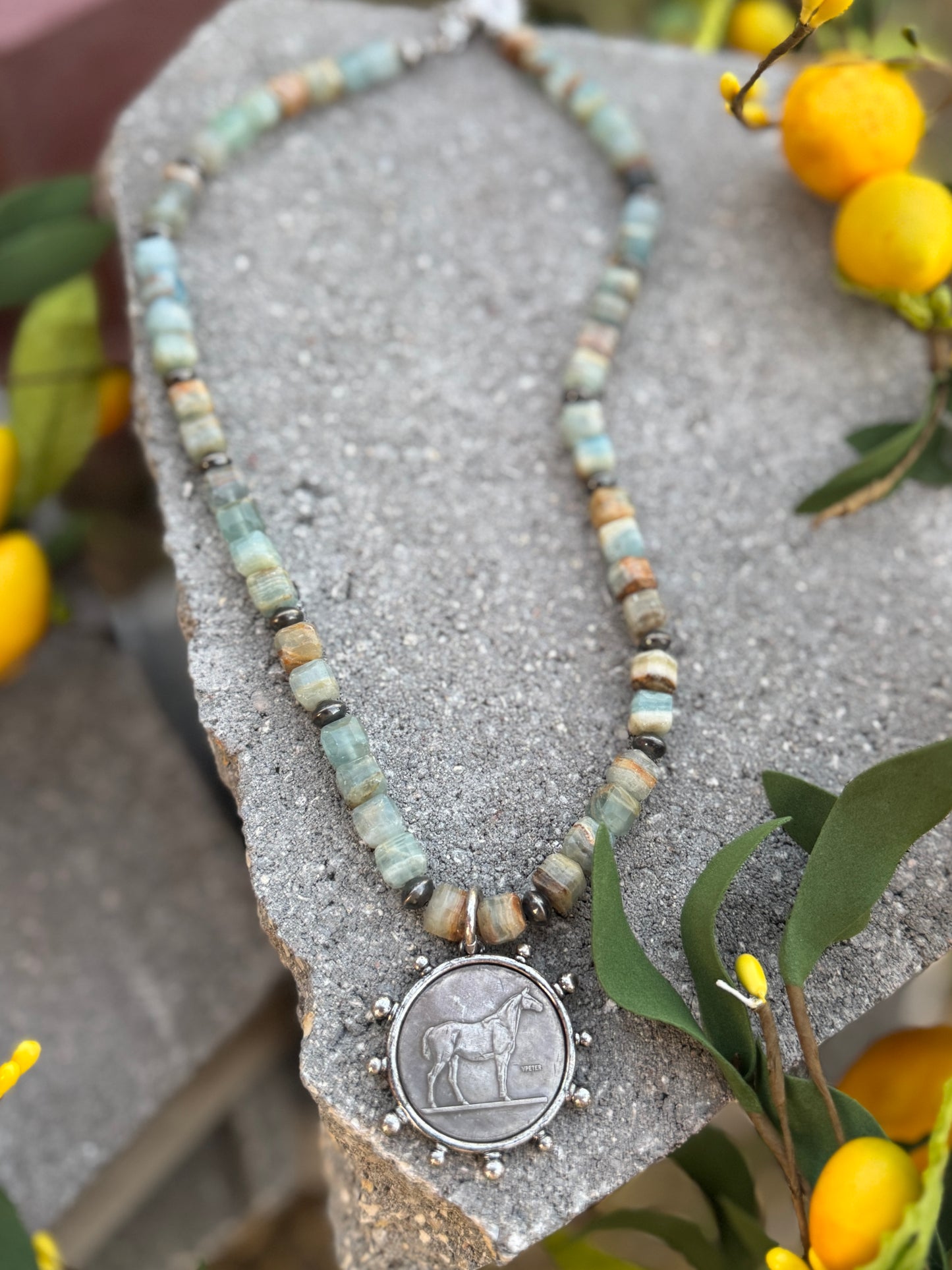{Tombstone} Equestrian Coin Necklace
