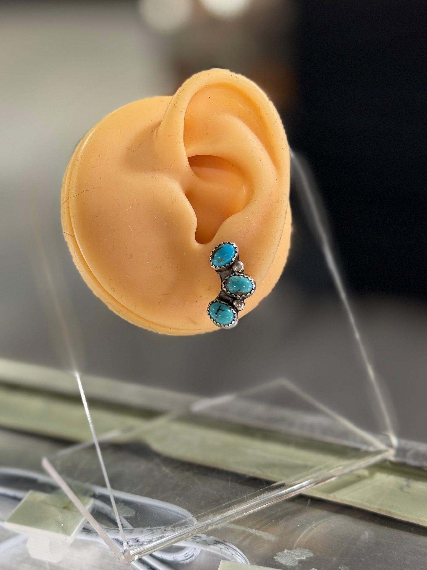 {Sea Blue} Kingman Half-Curve Stud Earrings