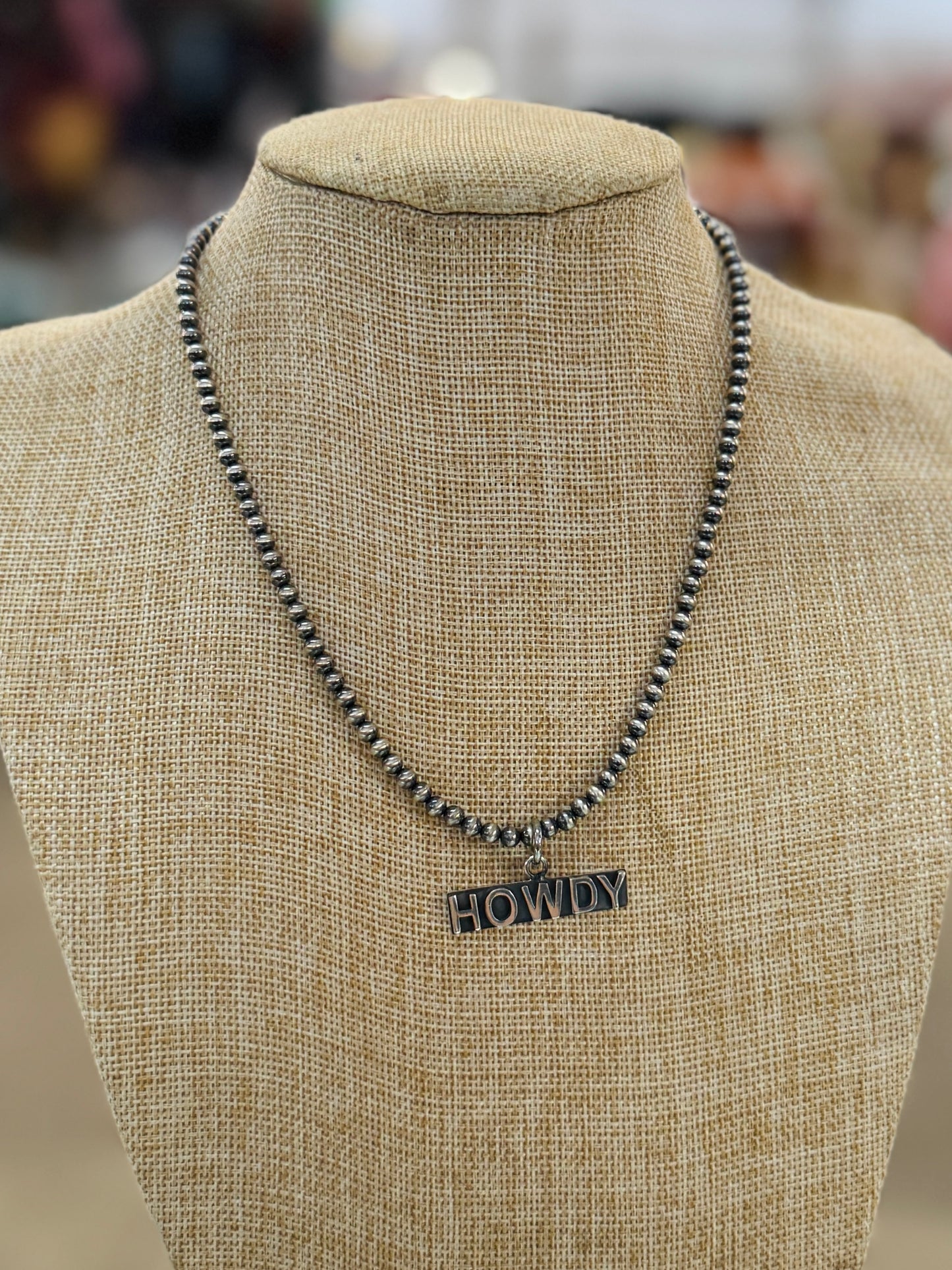 Silver Howdy Pearl Necklace