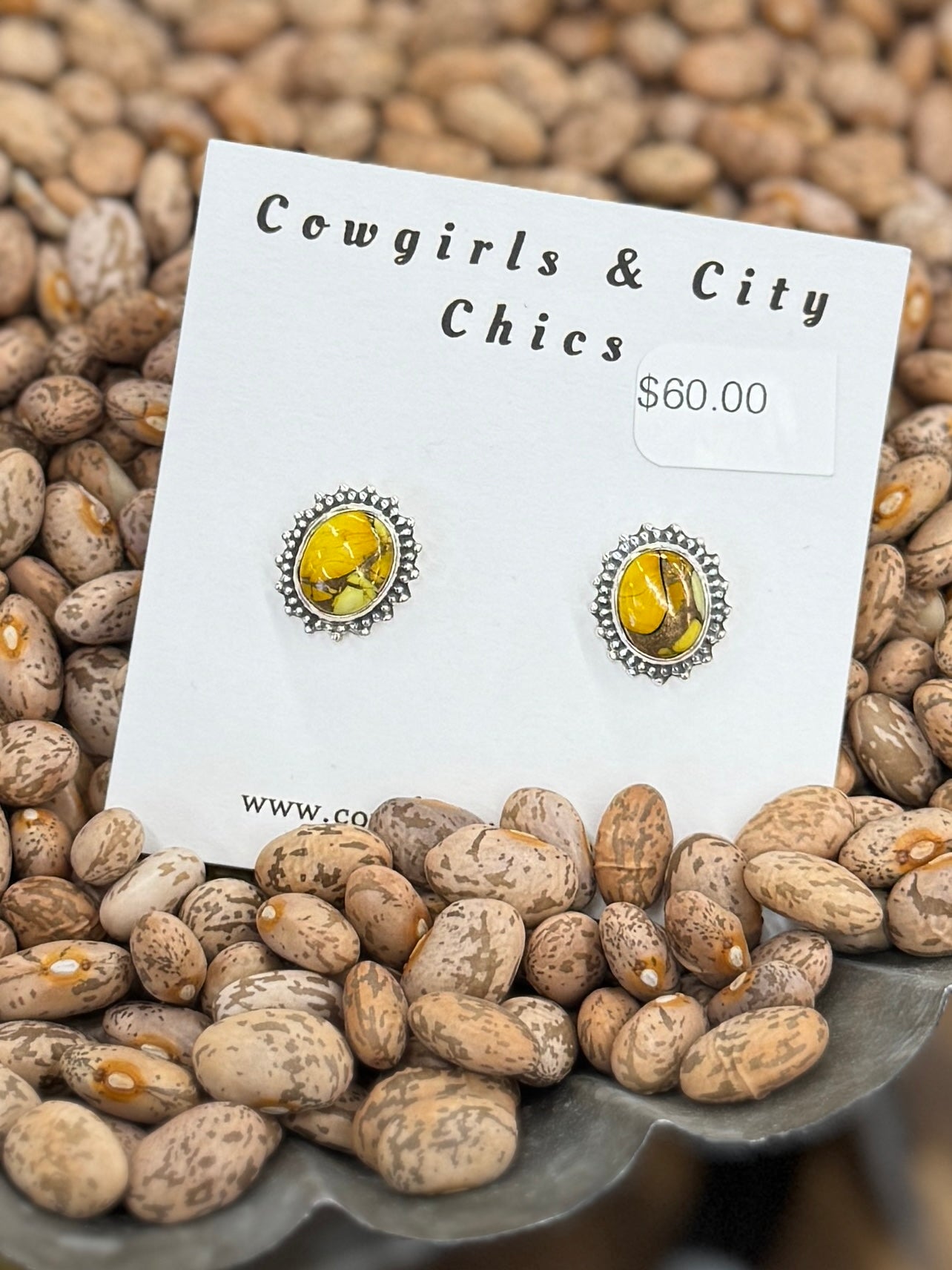 Honey Dahlia Stud Earrings