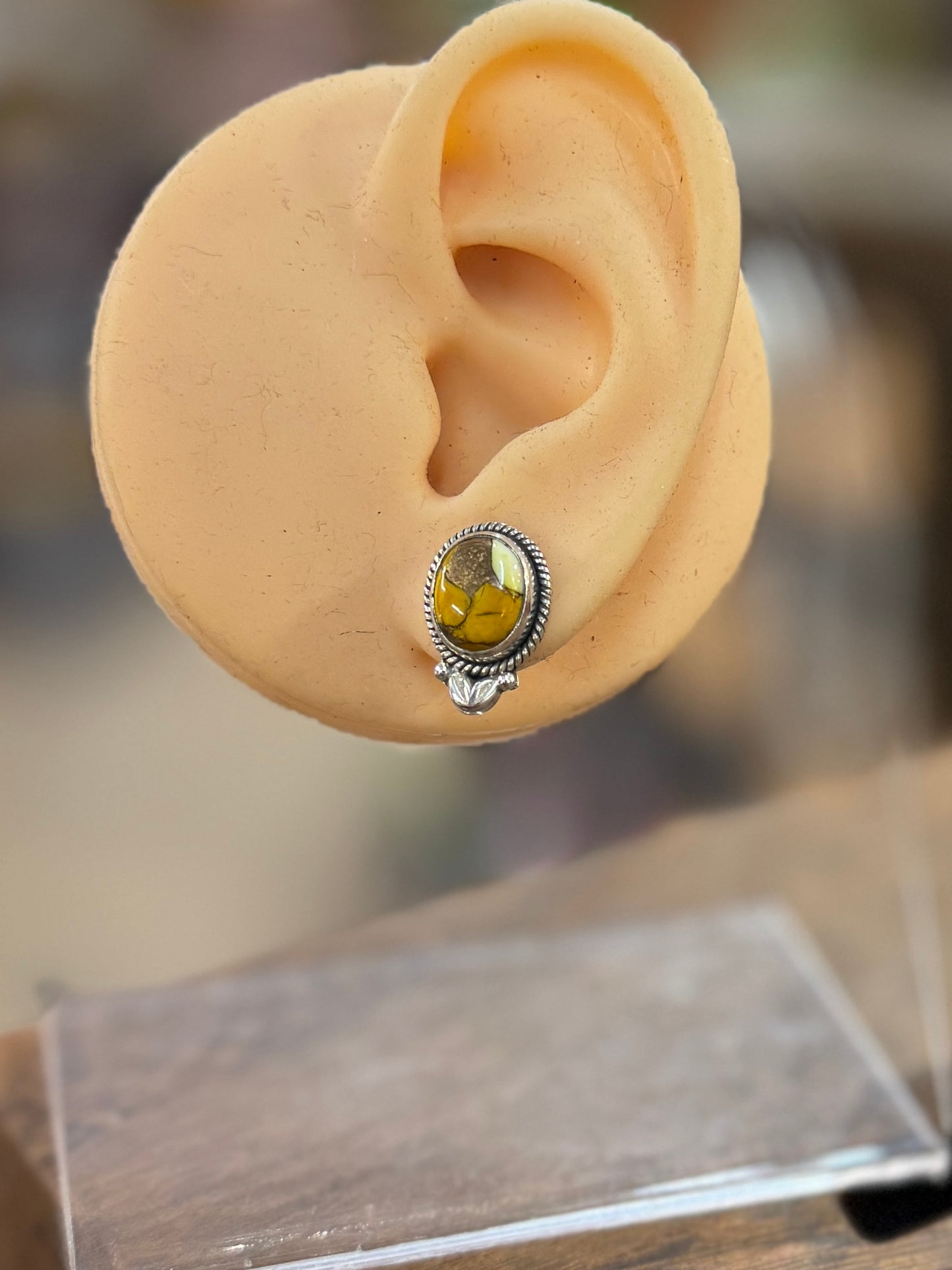 Honey Dahlia Stud Earrings