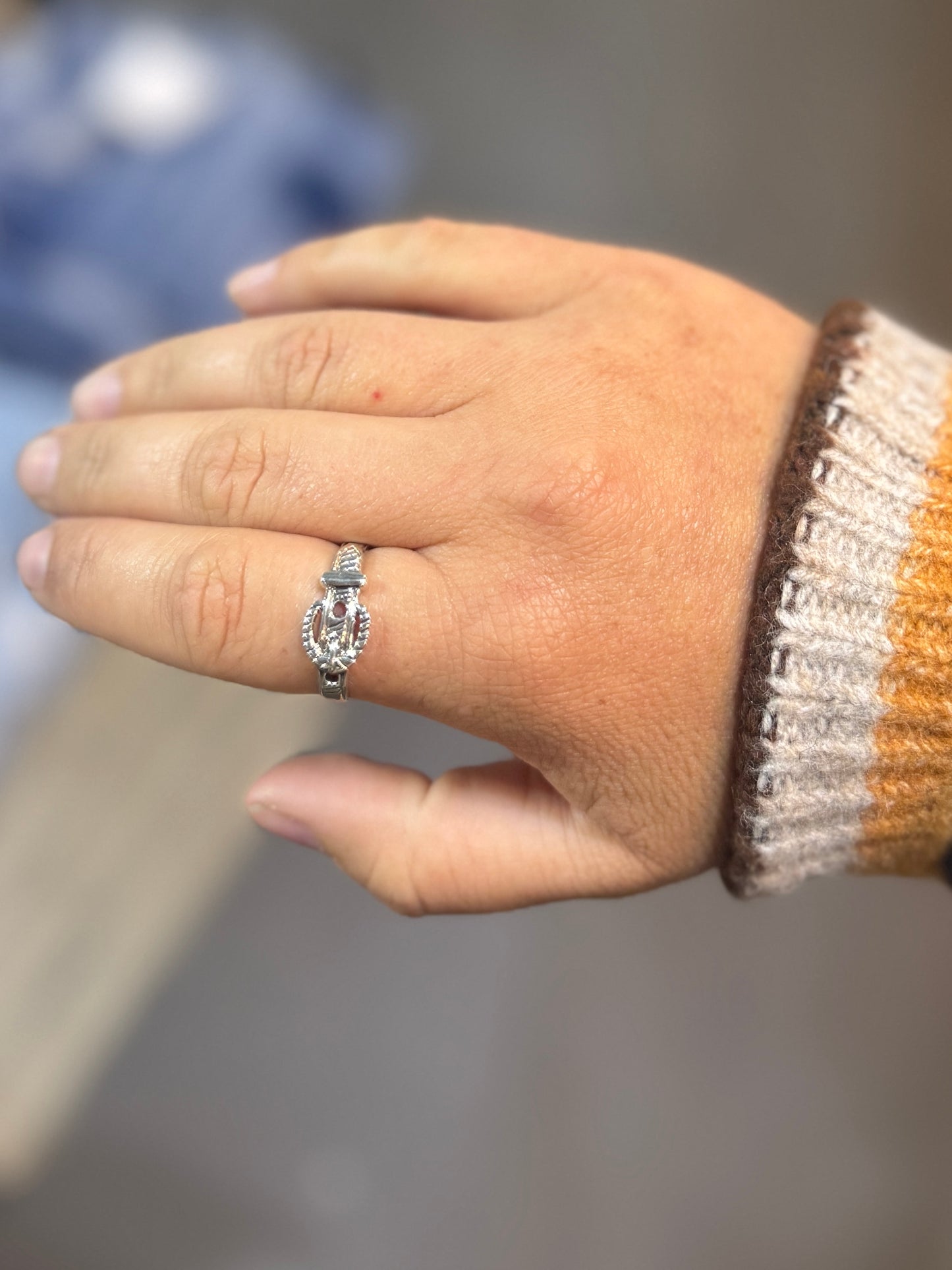 Silver Belt Buckle Ring