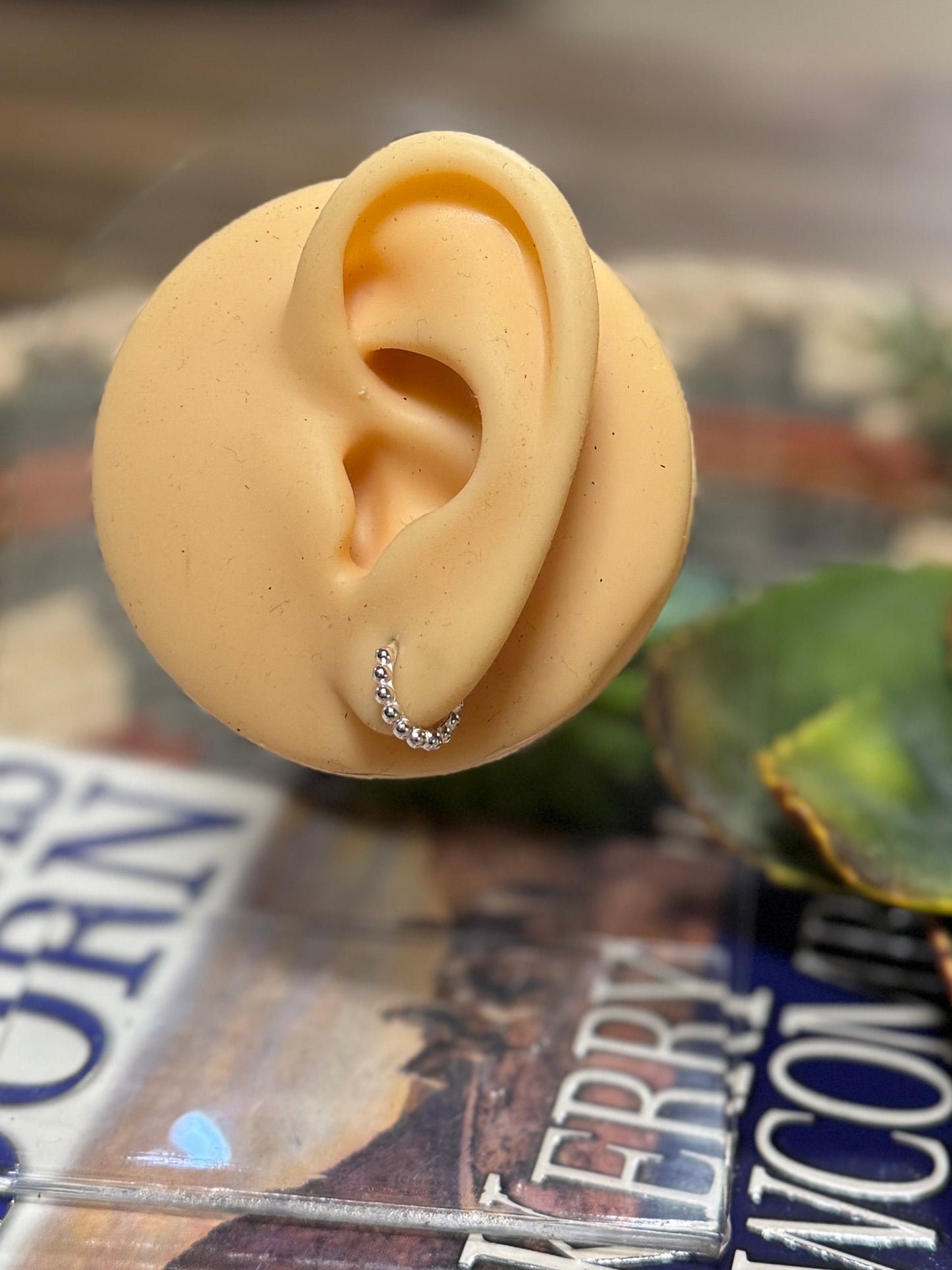 Silver Bubble Huggie Hoop Earrings