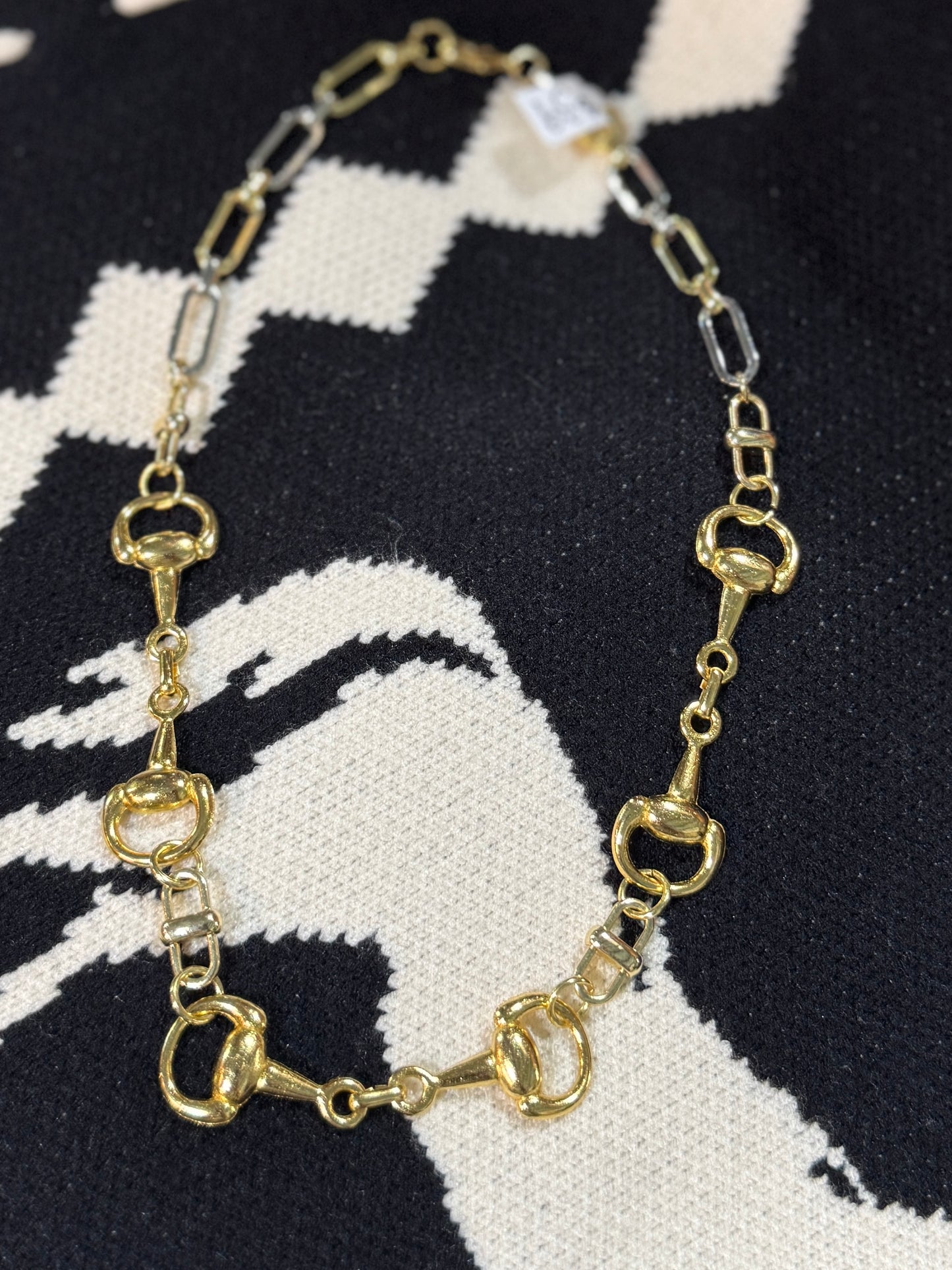 Triple Gold Snaffle Necklace