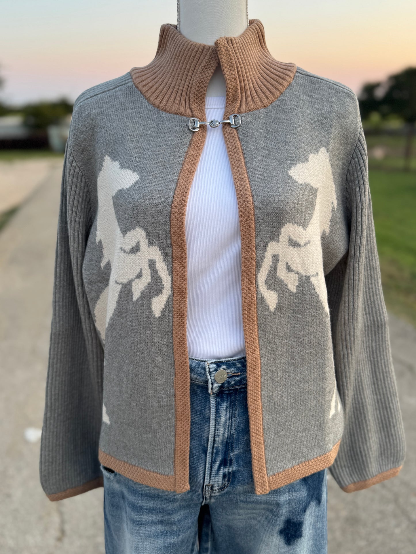 Horse Snaffle Knit Cardigan