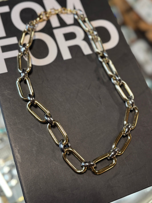 {Fort Worth} Two-Tone Chunky Chain Necklace