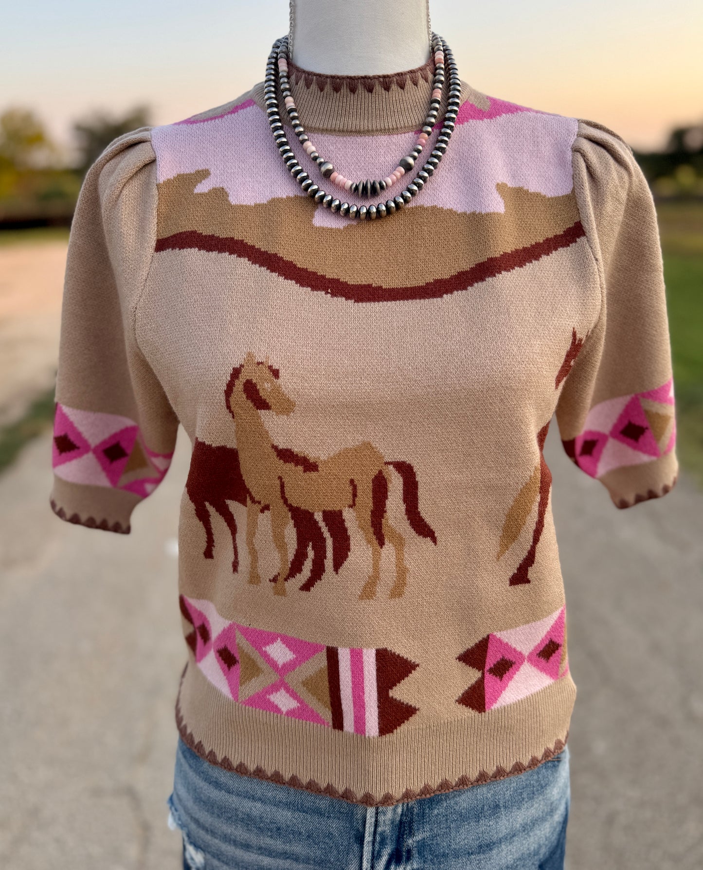 Colorful Cowgirl Knit Top