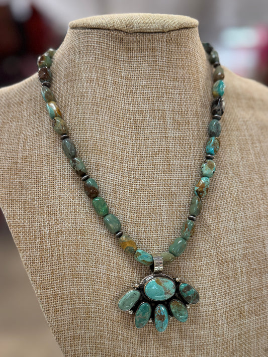 Cluster Kingman & Spacer Pearl Necklace