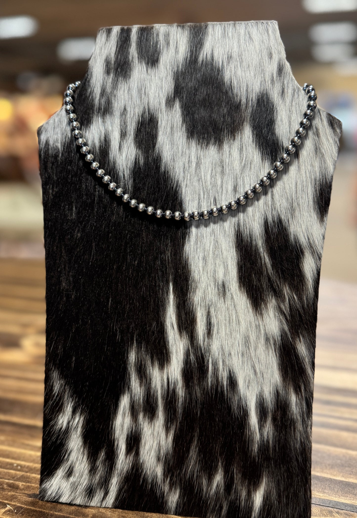 6mm Sterling Silver Navajo Pearl Necklace