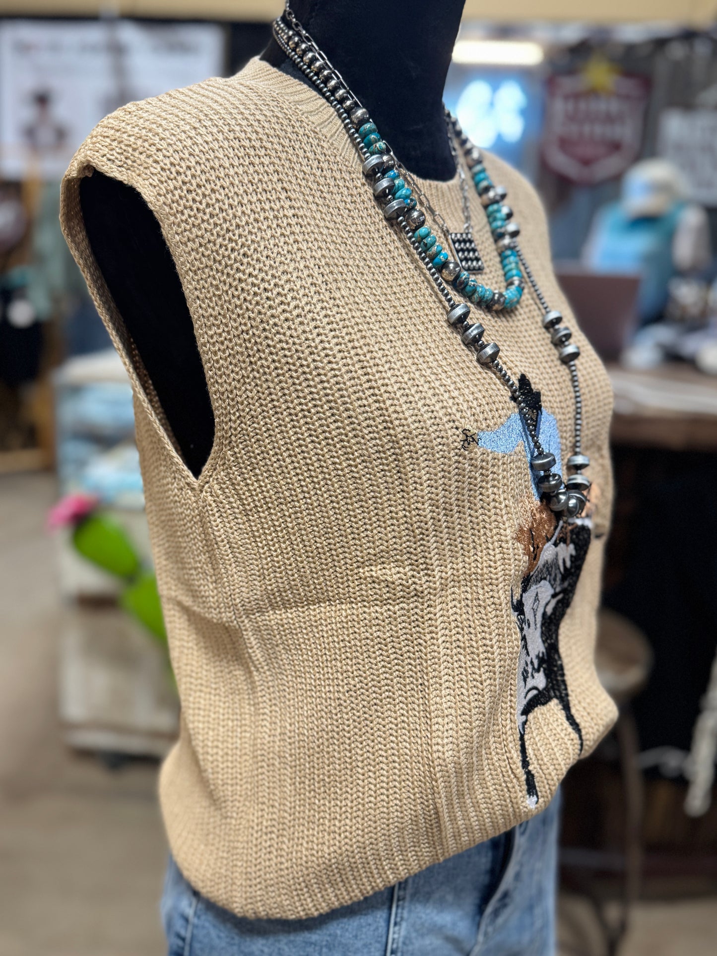Buckin' Bull Sleeveless Sweater Tank