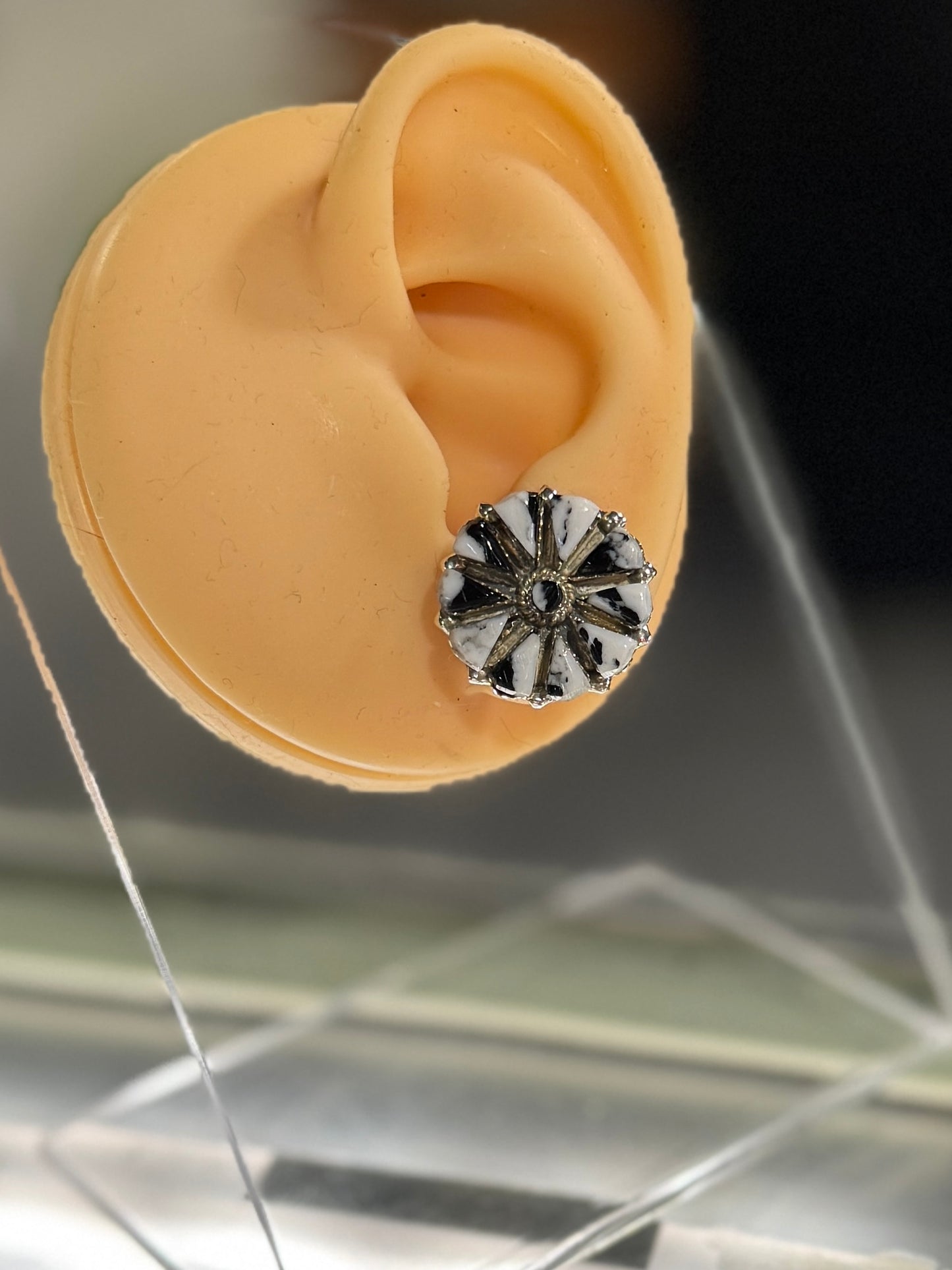 White Buffalo Cluster Post Earrings