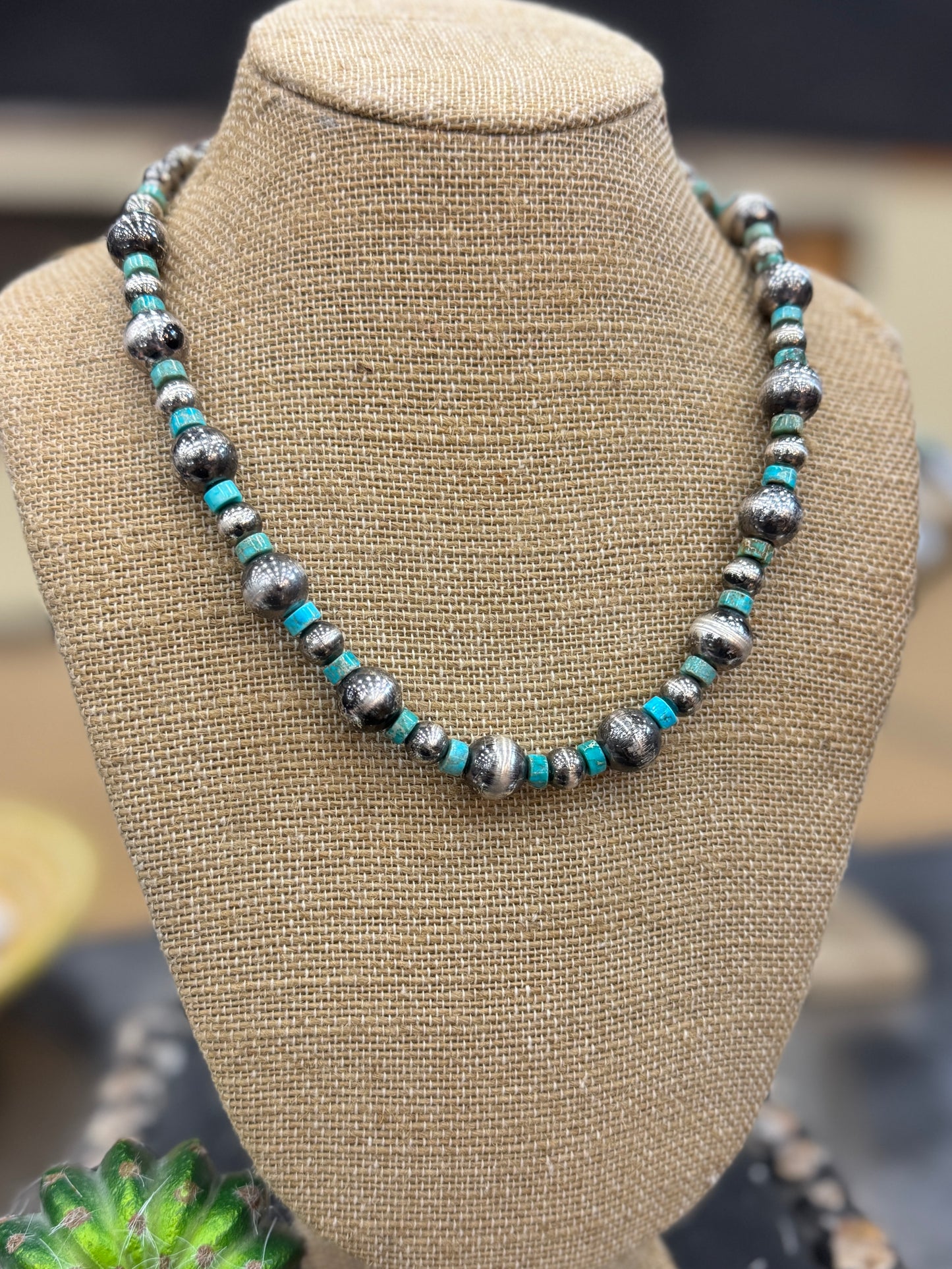 {Houston} Turquoise & Pearl Necklace
