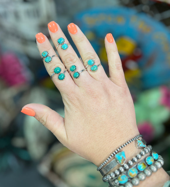 Double Stud Turquoise Ring