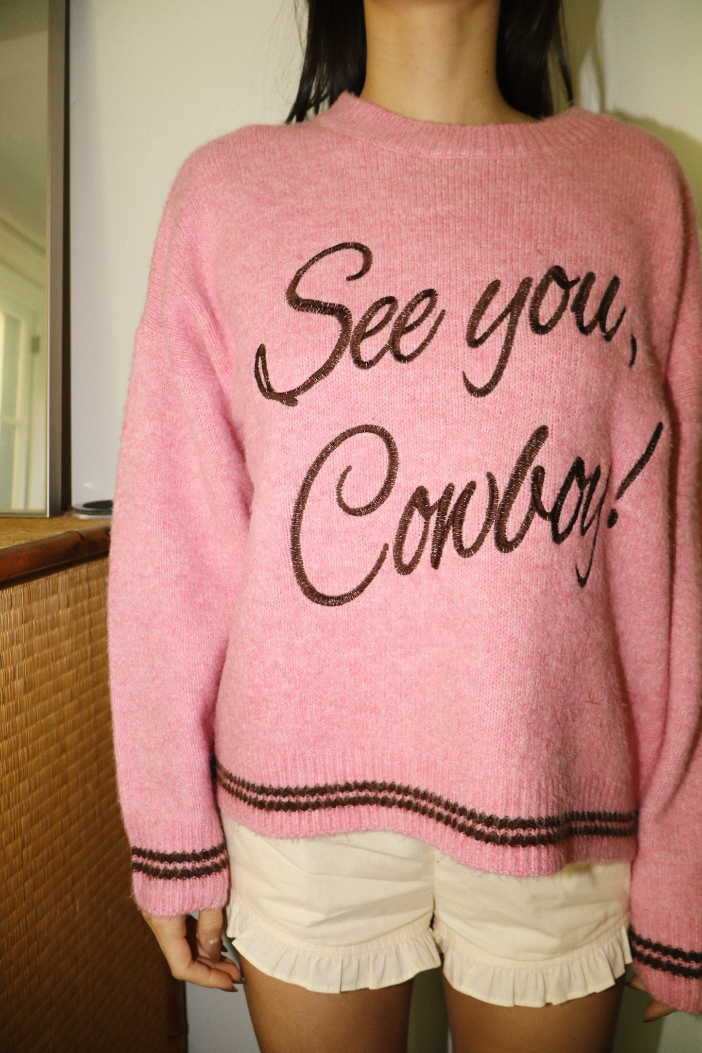 Embroidered {See Ya Cowboy} Sweater