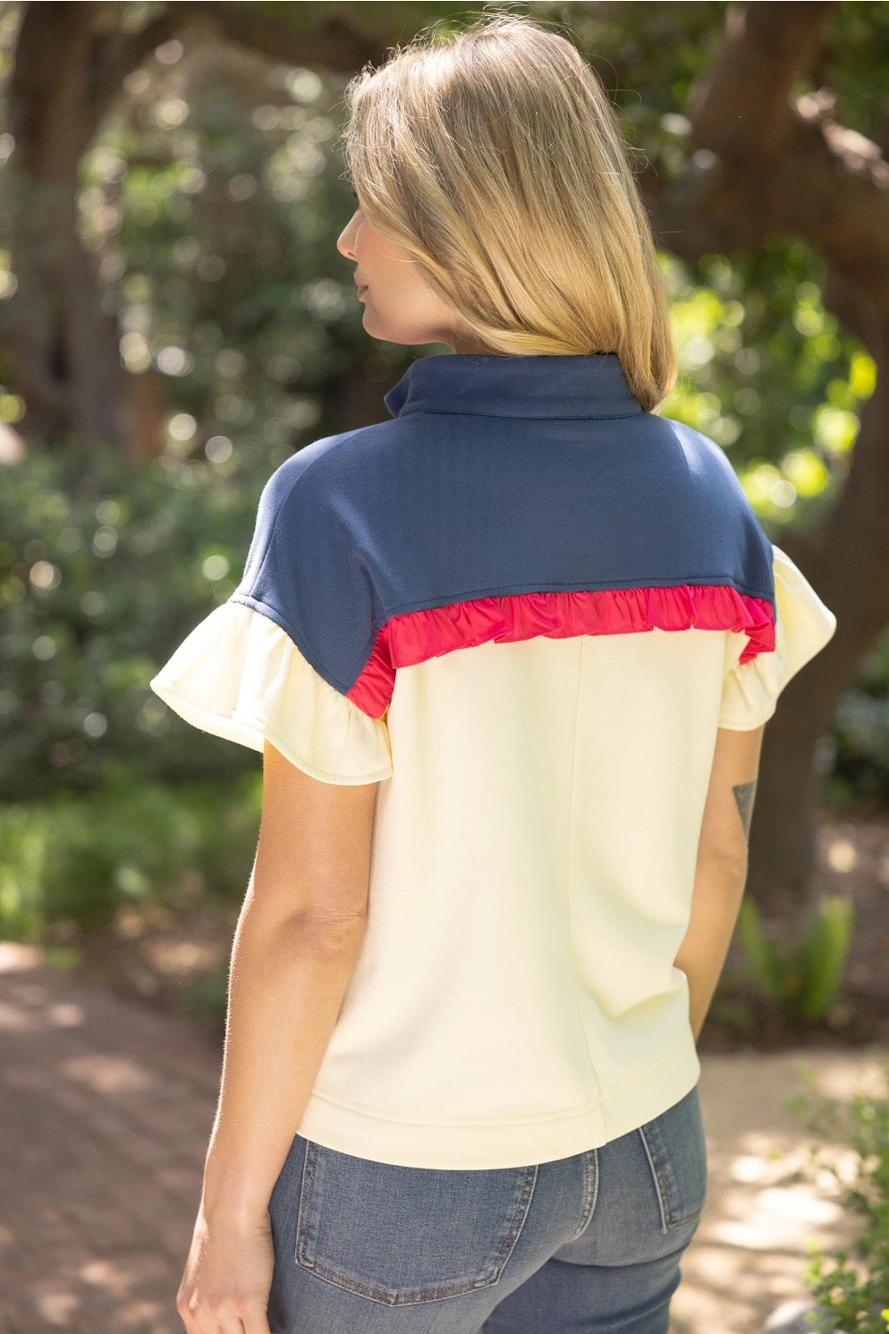 Colorblock Half Zip Top