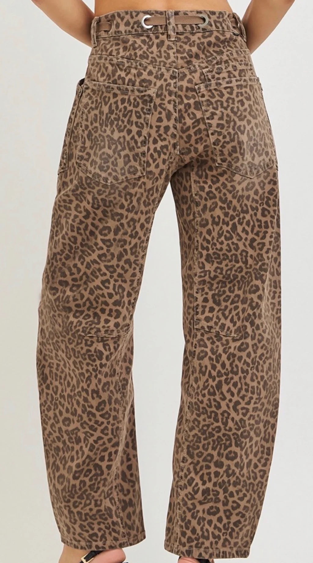Risen Leopard Barrel Jeans