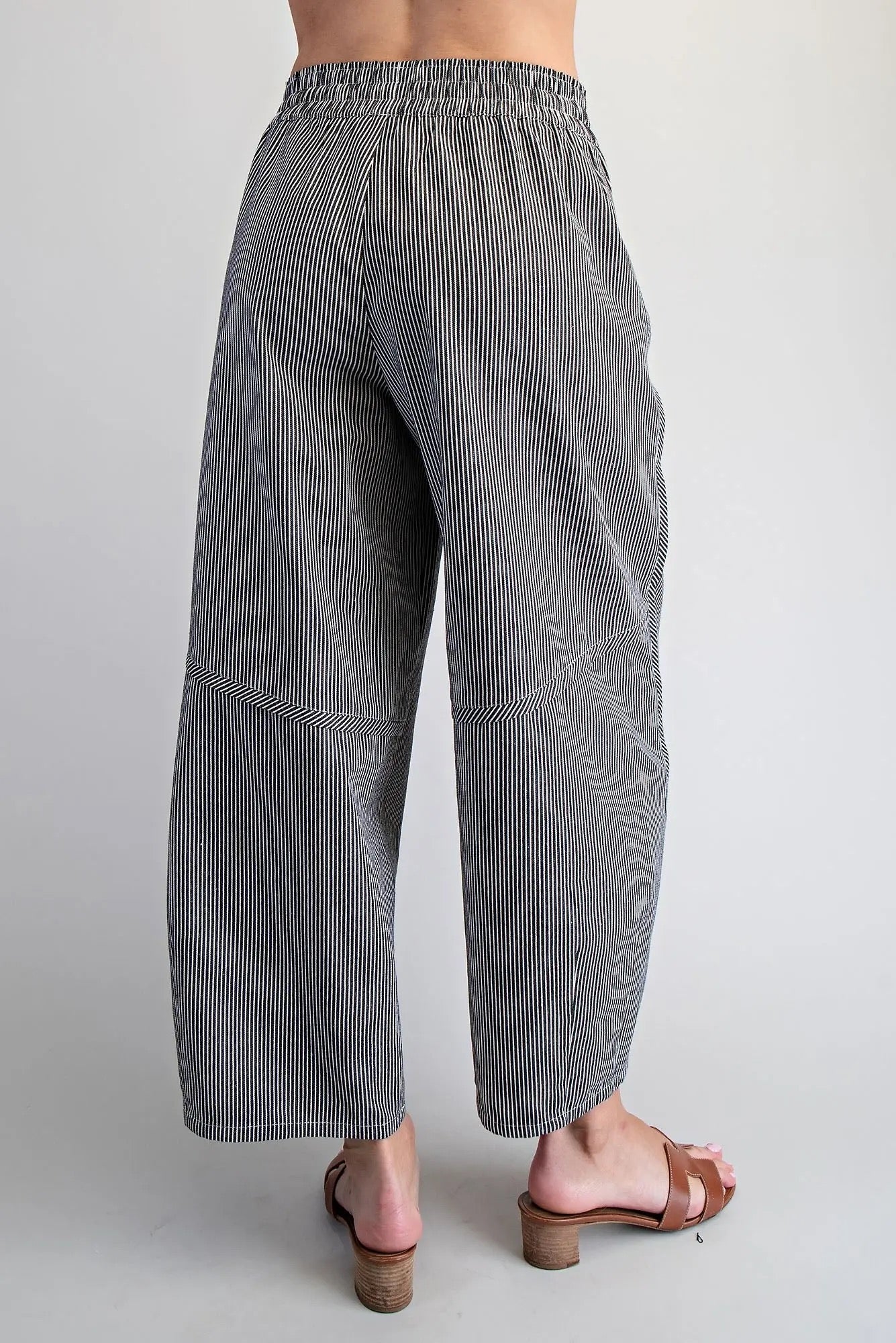 {BLK} Stripe Waistband Pants