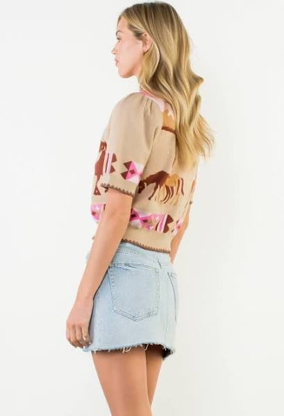 Colorful Cowgirl Knit Top