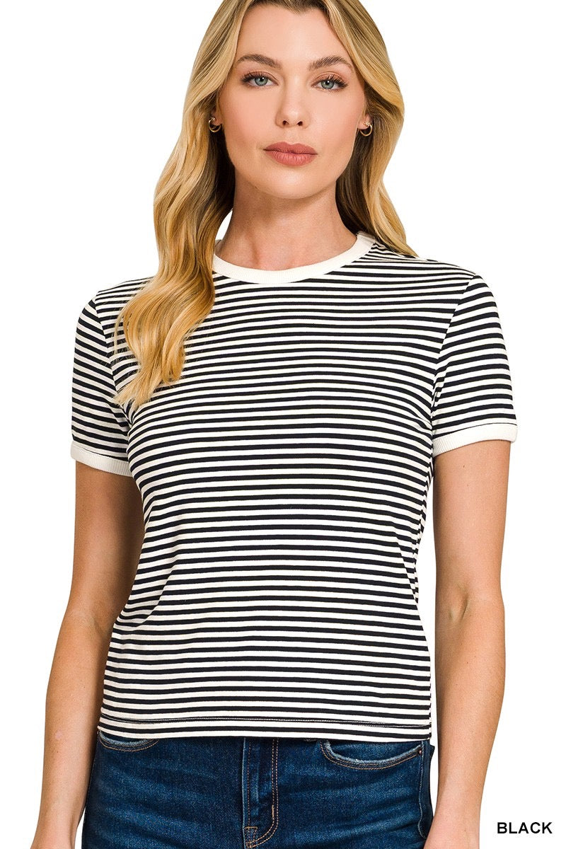 {Everyday} Black Stripe Tee