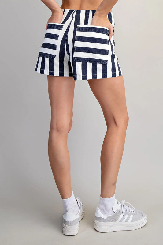 Navy Stripe Shorts